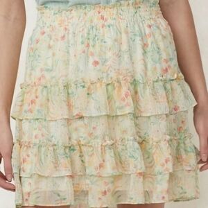 LC Lauren Conrad Daydream Floral Tiered Mini Skirt M